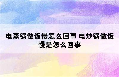 电蒸锅做饭慢怎么回事 电炒锅做饭慢是怎么回事